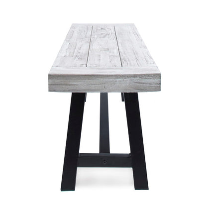 Outdoor Carlisle Benches, Sandblasted Light Gray + Black(Set of 2)