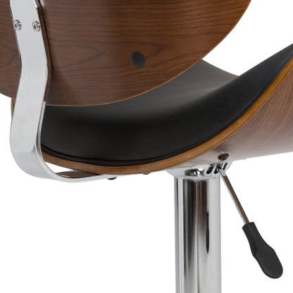 Adjustable Swivel Bar Stool - Black