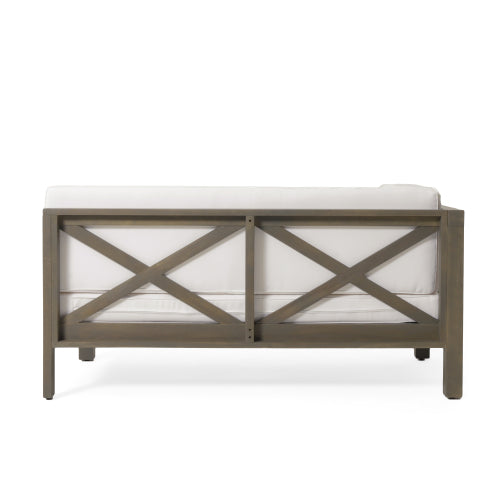 BRAVA X-BACK CORNER BENCH-L WITH COFFEE TABLE , WHITE