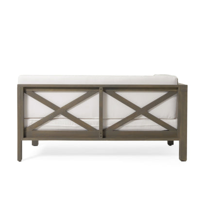BRAVA X-BACK CORNER BENCH-L WITH COFFEE TABLE , WHITE