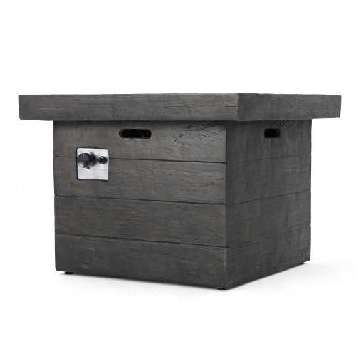 ANCHORAGE 32'' WOOD SQUARE MGO FIRE PIT GREY - 40,000 BTU