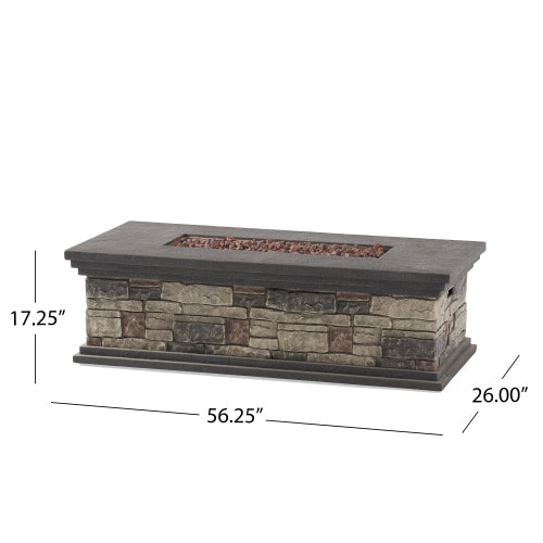 RECTANGLE MGO FIRE PIT - 50 000 BTU