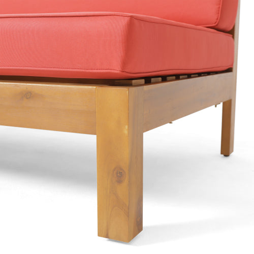 BRAVA X-BACK CORNER BENCH-L WITH COFFEE TABLE, RED