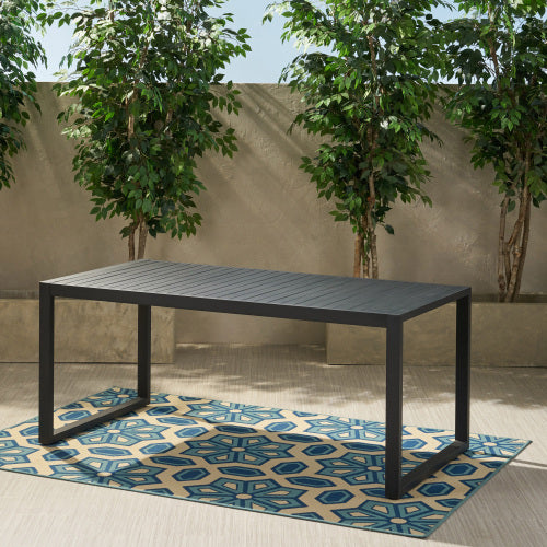 Outdoor Aluminum Dining Table, Black